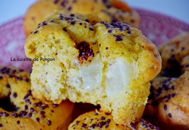 Muffin cœur aux dés de melon et perles de chocolat