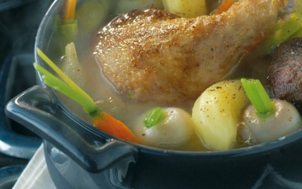 Pot-au-feu au canard et oignons grelots