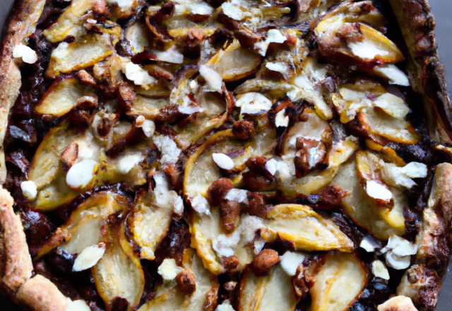 Tarte poire chocolat aux amandes