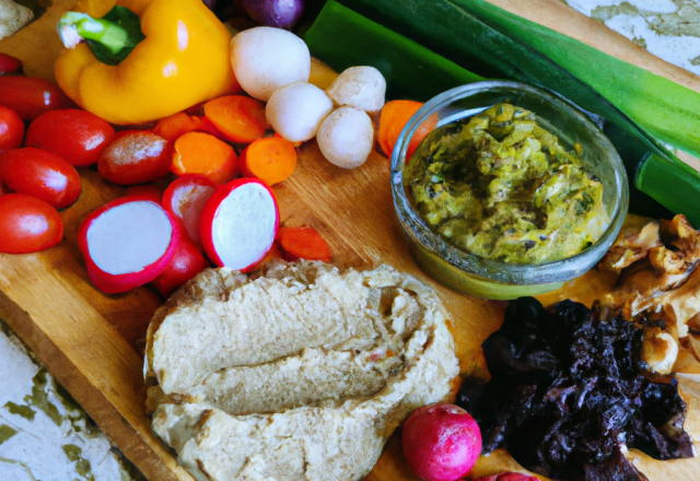 Légumes frais et tapenade