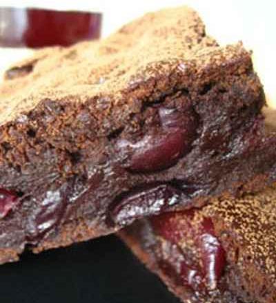 Brownies chocolat et cerises, sans beurre