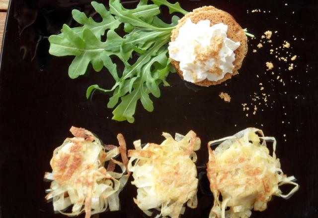 Boudin croustillant et chantilly de Chaource sur pain d'épice