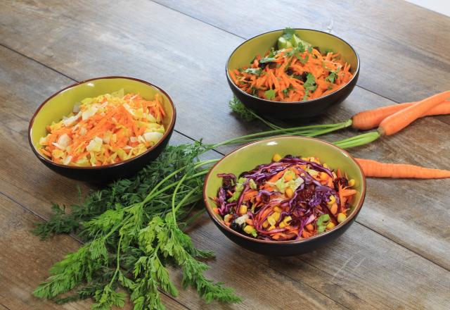 3 jolies façons d'accommoder une salade de carottes râpées