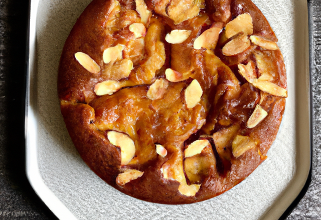 Cake aux pommes caramélisées et aux amandes