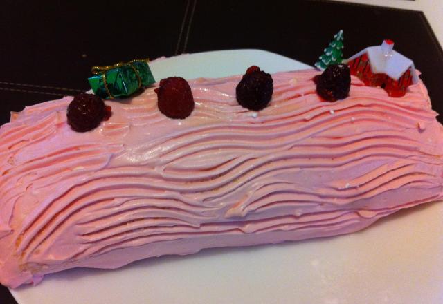 Bûche de Noël aux framboises