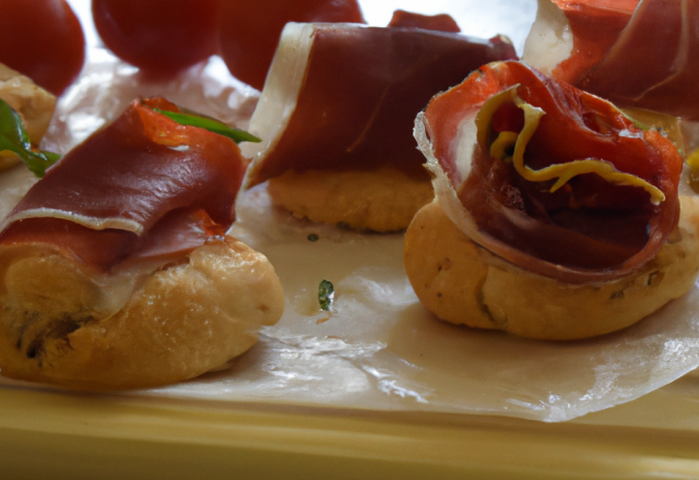 Petits pains aux tomates séchées et speck maison