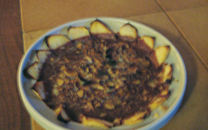 Pommes choco-caramel gratinées de fruits secs