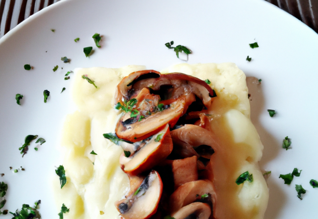 Parmentier de cabillaud aux 3 champignons