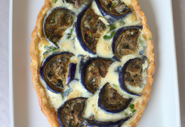 Tarte au roquefort et à l'aubergine