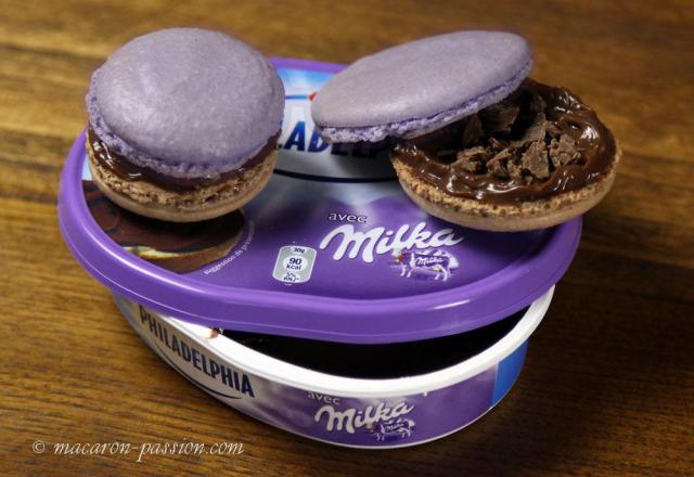 Macarons Philadelphia Milka et chocolat croquant