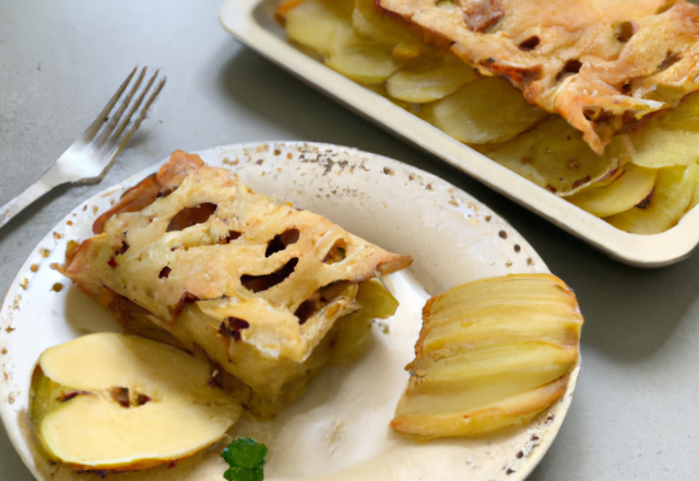 Mille-feuilles de pommes de terre gratiné au Cantal vieux