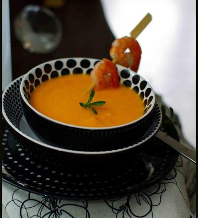 Velouté de courge musquée au lait de coco, citronnelle et gingembre