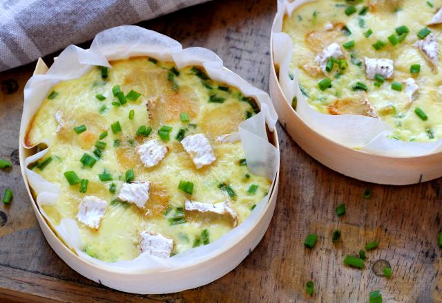 Quiche sans pâte aux courgettes et camembert dans sa boite