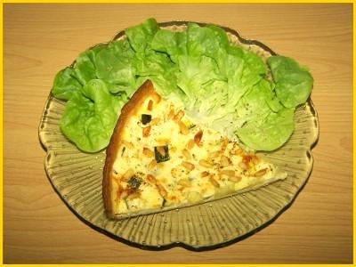 Quiche aux courgettes, pignons et féta