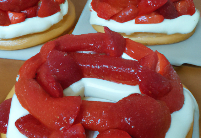 Couronne de fraises en gelée à la chantilly