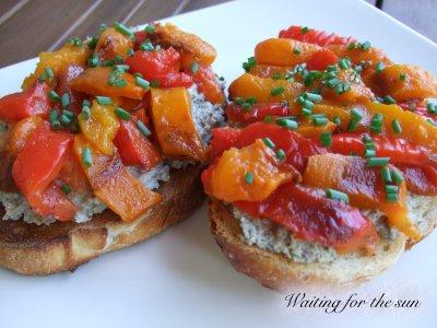 Tartines de rillettes de sardines et poivrons