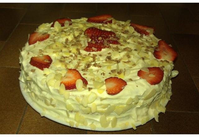 Fraisier au mascarpone vanillé