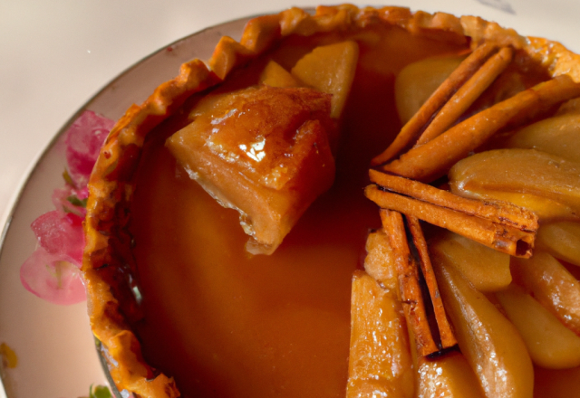 Tarte aux pommes caramélisées et à la cannelle