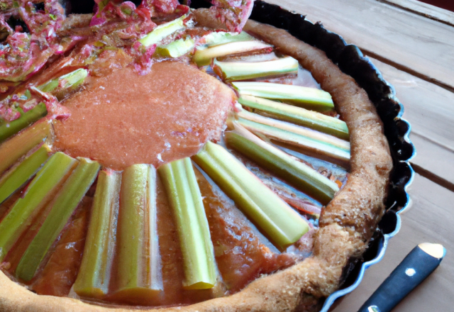 Tarte à la rhubarbe légère