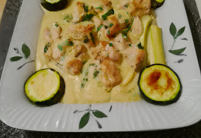 Courgette poulet crème