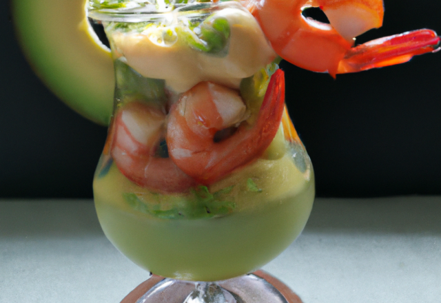 Cocktail avocats et crevettes