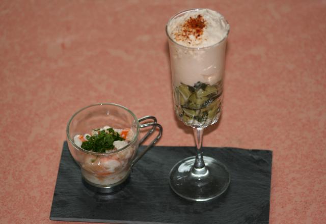 Verrine courgettes - chantilly au ketchup