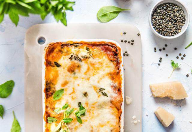 Lasagne Végétarienne aux lentilles vertes