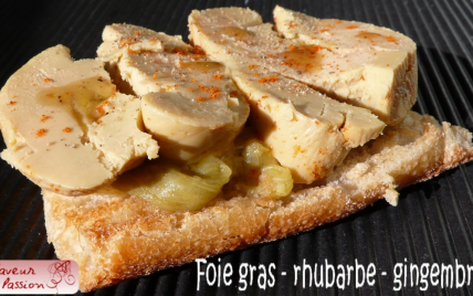 Tartine de foie gras, rhubarbe, gingembre