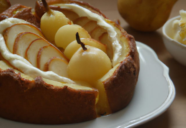 Charlotte aux poires à la crème anglaise