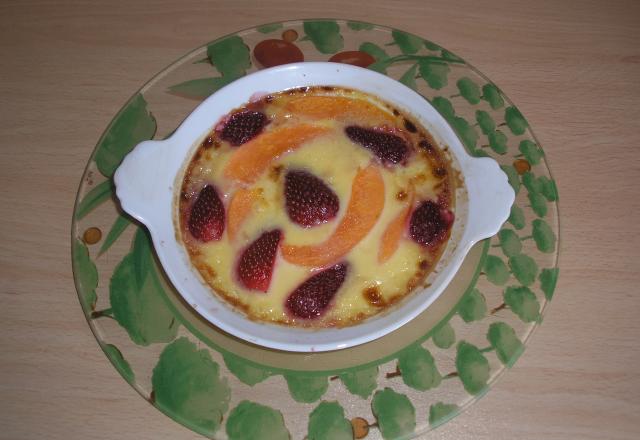 Gratin aux fraises et au melon