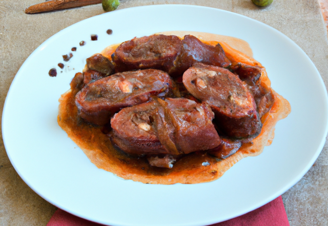 Andouillette pochée au vin rouge