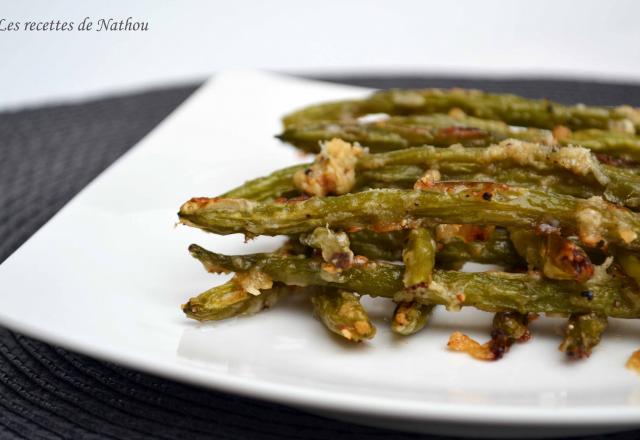 Haricots verts grillés au parmesan