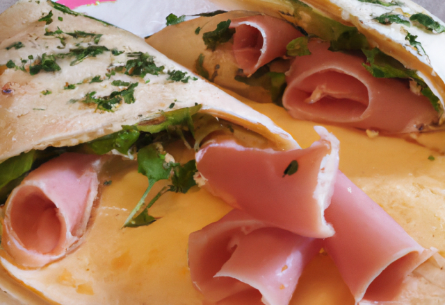 Tortillas jambon-fromage aux herbes