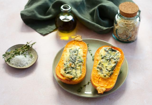 Butternut farcie aux épinards