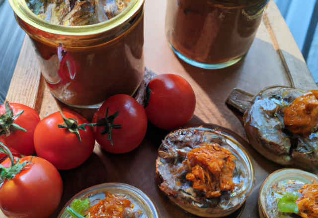 Rillettes de sardine moutardées Caramel de tomates