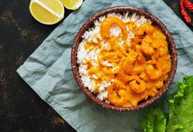 Curry de crevettes au lait de coco facile