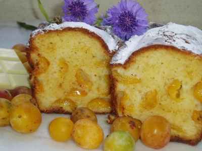 Cake aux mirabelles et chocolat blanc