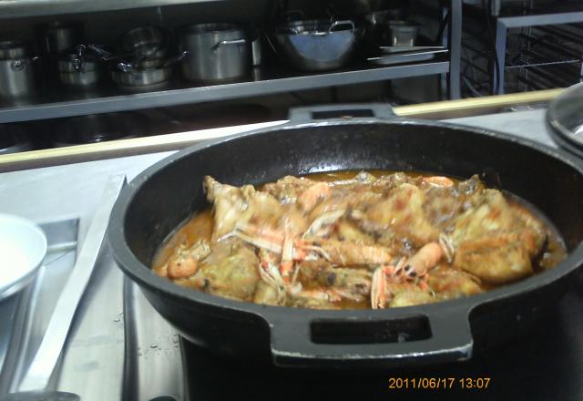 Poulet aux langoustines facile