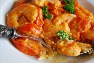 Riz aux crevettes et curry facile