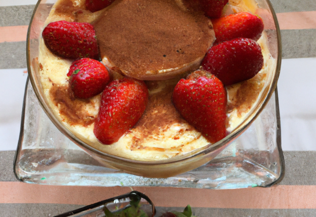 Tiramisu gourmand aux fraises et pointe de rhum