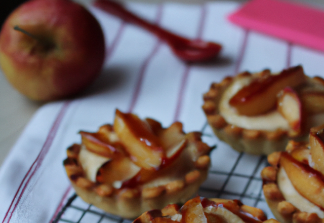 Tartelettes individuelles aux pommes sur confiture de lait