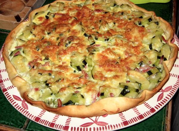 Tarte aux courgettes et lardons