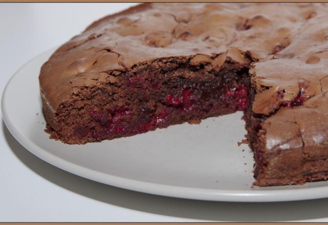 Gâteau chocolat et aux framboises