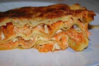 Lasagnes aux carottes et chèvre