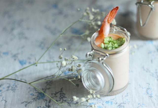 Verrines de crevettes et sauce cocktail maison