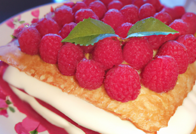 Crème à la framboise - mille feuille