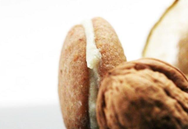 Whoopies pies aux noix, poire et Roquefort Papillon