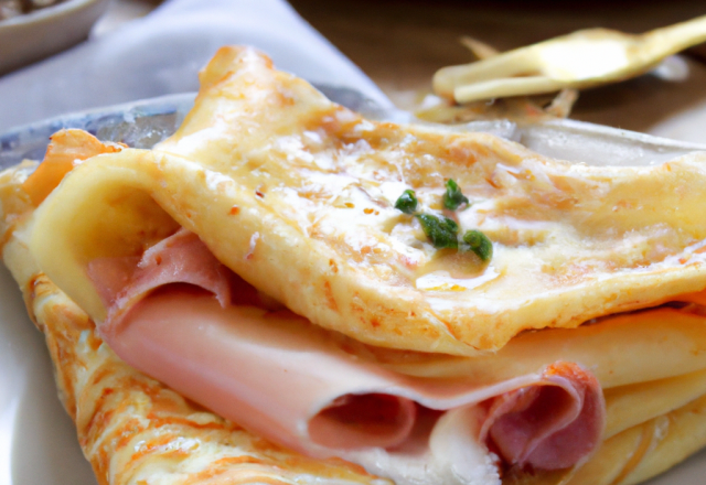 Crêpes au jambon et chèvre