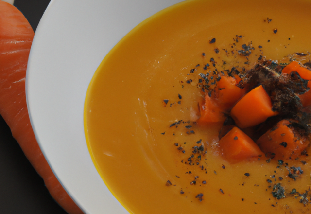 Velouté de potimarron et carottes aux truffes