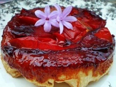 Tatin de tomates à l'huile d'argan et caramel balsamique